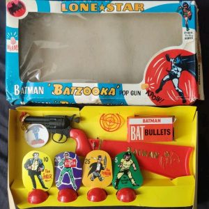 Batman Batzooka Pop Gun Lone Star Rare Contenu Neuf En Boîte Usée Années 60