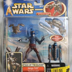 Star Wars Jango Fett with Électronic Jetpack  Attack of the Clones 2002 Neuf