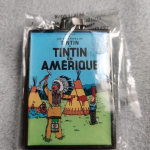 Porte-clés en métal Tintin En Amérique Officiel Moulinsart Couverture Bd