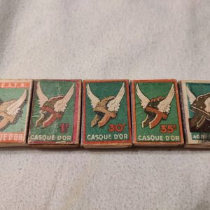 5 Ancienne Boîtes D'allumettes Vides CASQUE D'OR Boîte D'allumette Seita