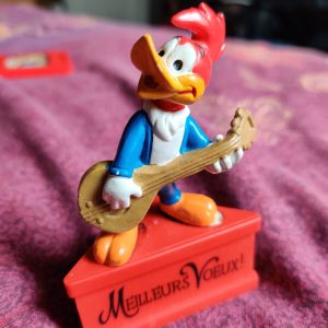 Ancienne figurine Woody Woodpecker sur socle Schleich 1980