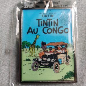 Porte-clés en métal Tintin Au Congo Officiel Moulinsart Couverture Bd