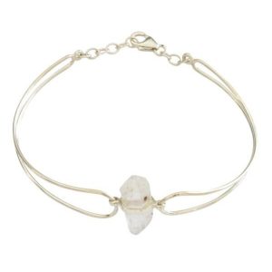 Bracelet Jonc pierre brute Cristal de Roche - Argent 925  Pensées Individualité