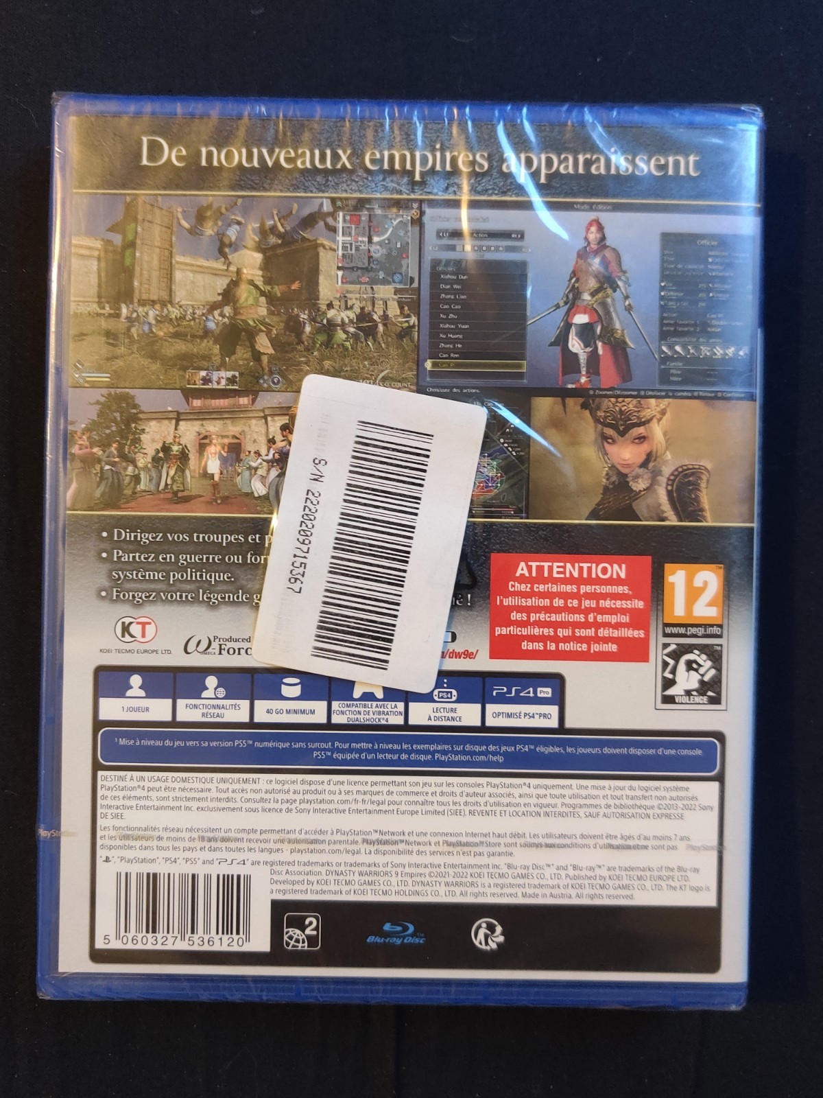 Jeu Dynasty Warriors 9 Empire Sur PlayStation 4 Ps4 Neuf Sous Blister Vf – Image 3